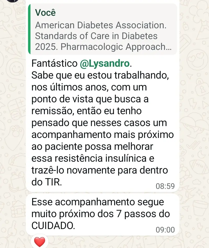Depoimento sobre acompanhamento e remissão